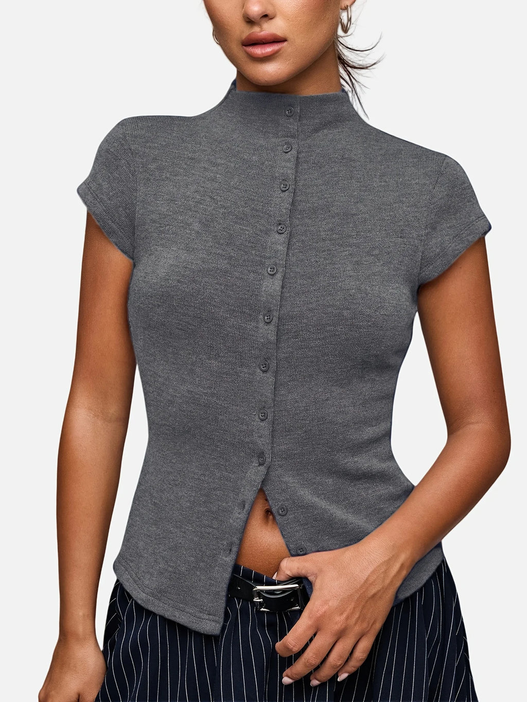 Knitted Turtleneck Cardigan