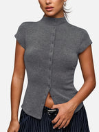 Knitted Turtleneck Cardigan