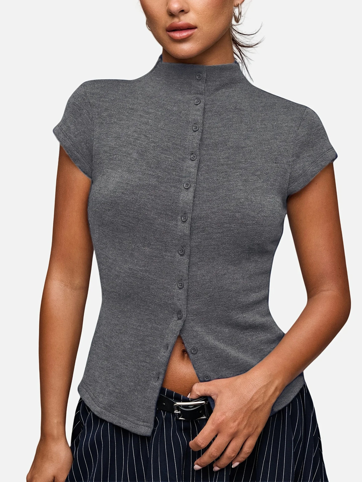 Knitted Turtleneck Cardigan