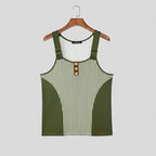 INCERUN Striped Patchwork Tank Top