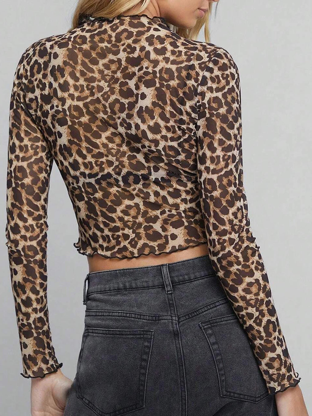 Leopard Mesh Top