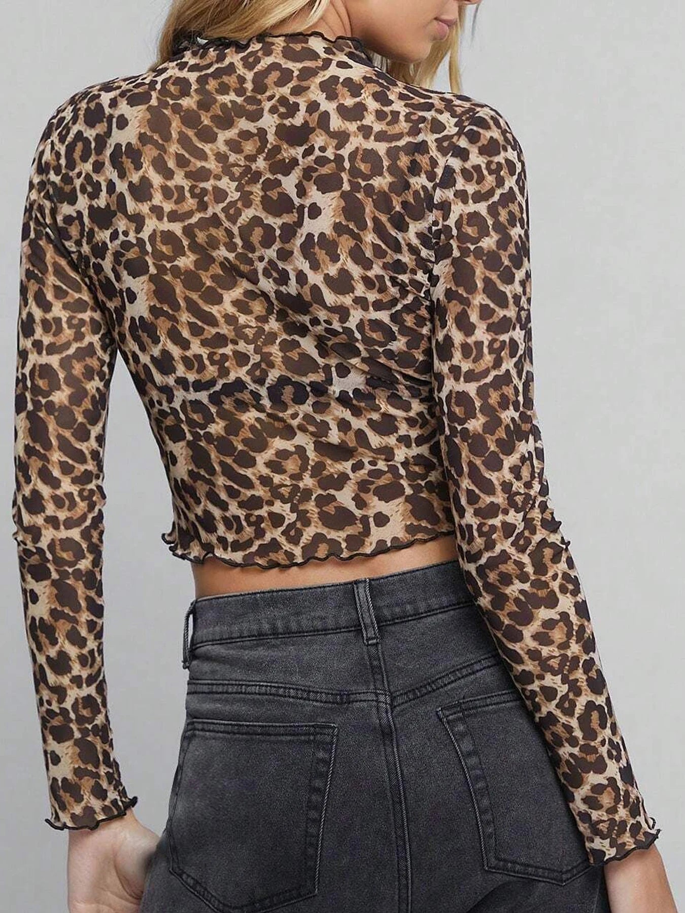 Leopard Mesh Top