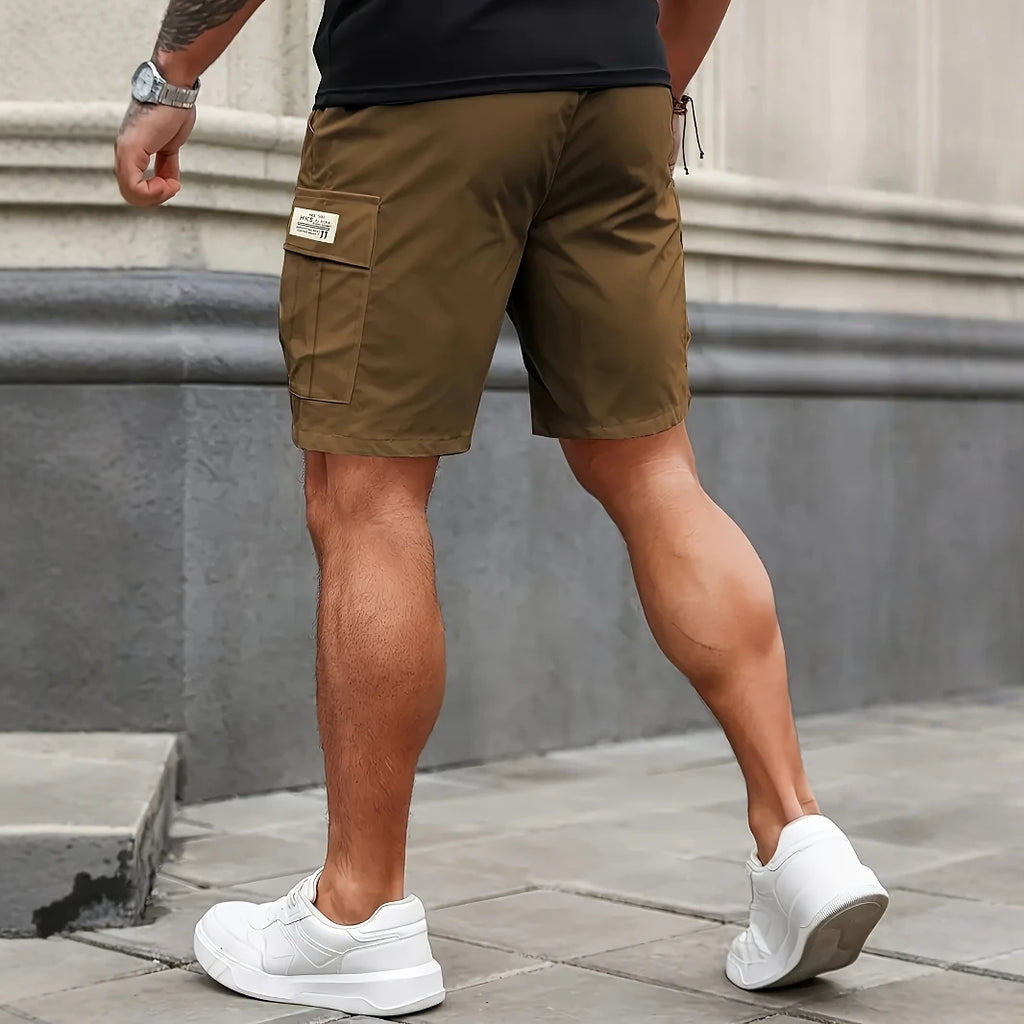 Multi-Pocket Elastic Work Shorts