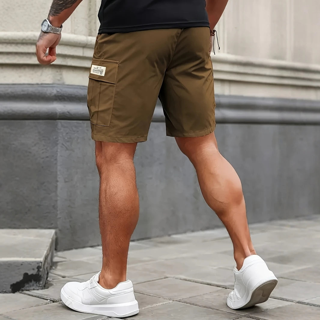 Multi-Pocket Elastic Work Shorts