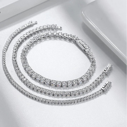 Sterling Silver Tennis Chain Bracelet