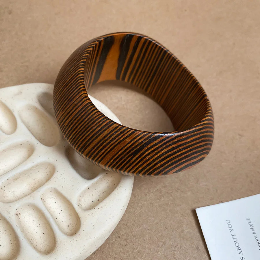 Vintage Wooden Round Bangle