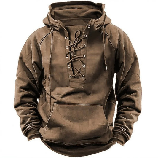 Retro Lace-Up Hoodie