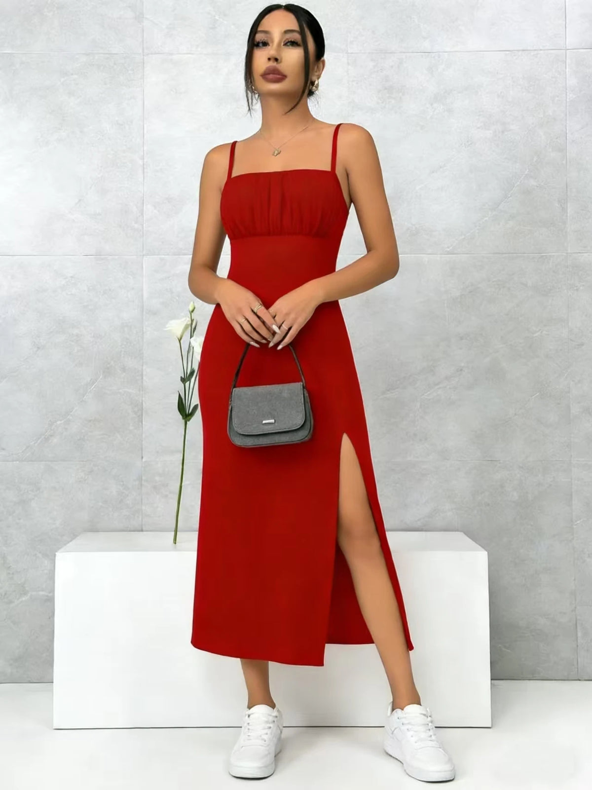 Solid Knit Maxi Dress