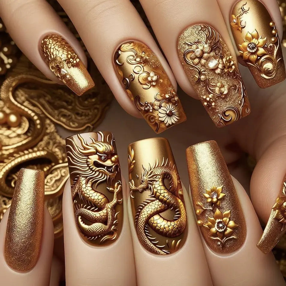 set Medium long fake nails