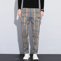 Plaid Check Thick Slim Trousers
