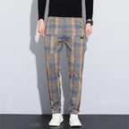 Plaid Check Thick Slim Trousers