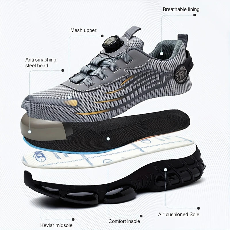 Rotating-Button Anti-Smash Safety Shoes