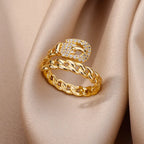 Gold Plated Crystal Ring