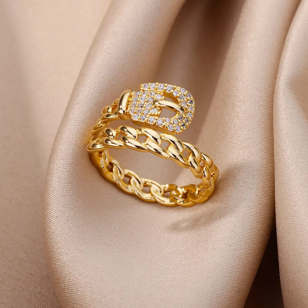 Gold Plated Crystal Ring