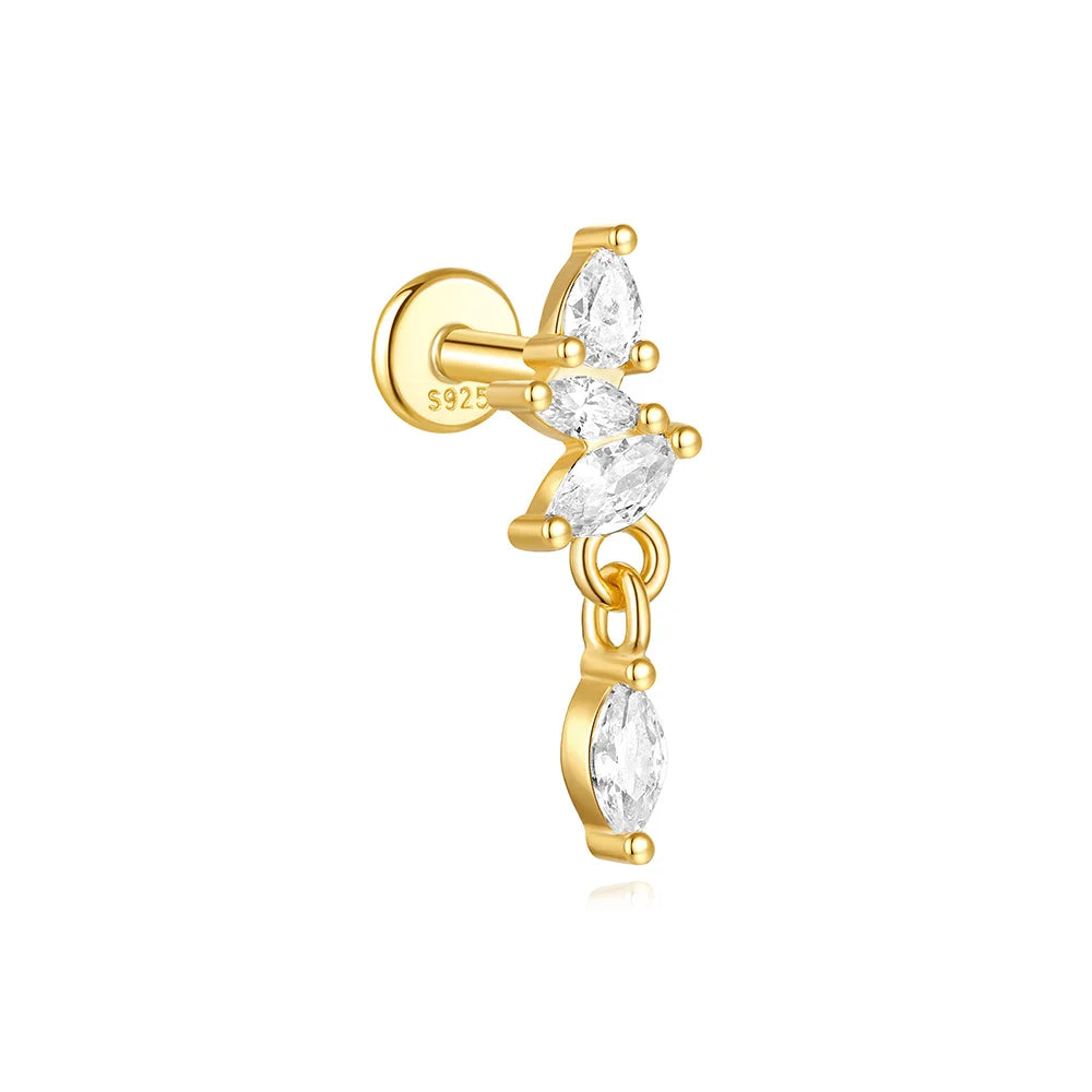 Geometric Pearl Zircon Studs