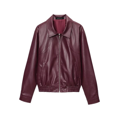 Burgundy Faux Jacket