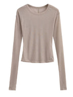 Broadcloth Solid Crew Neck True-To-Size Fit Top