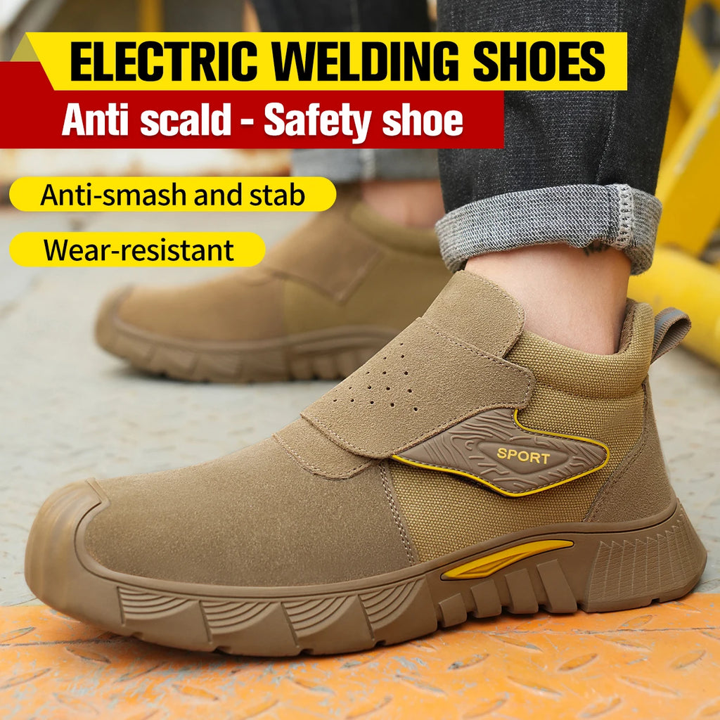 Brown Welding Steel-Toe Boots