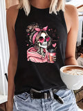 Skeleton Portrait Graphic Tank Top