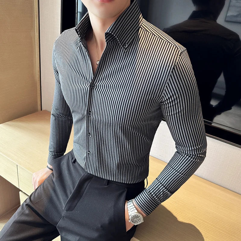 Striped Formal Business Shirt