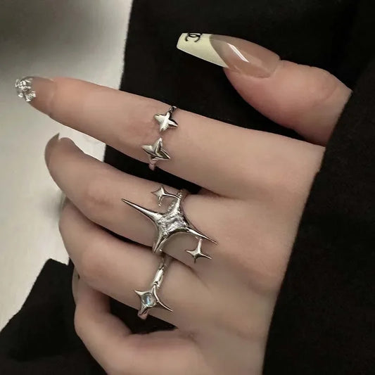 Silver Gothic Star Ring