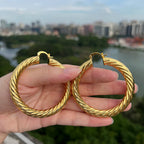 Gold Twisted Hoop Earrings
