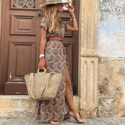 Bohemian Floral Summer Maxi Dress