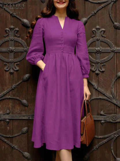 Elegant A-Line V-Neck Dress