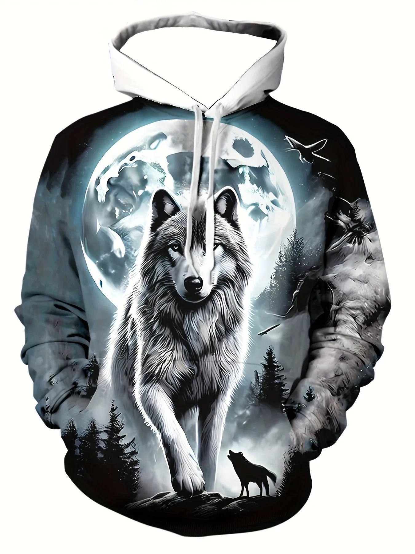 Wolf Print Hoodie