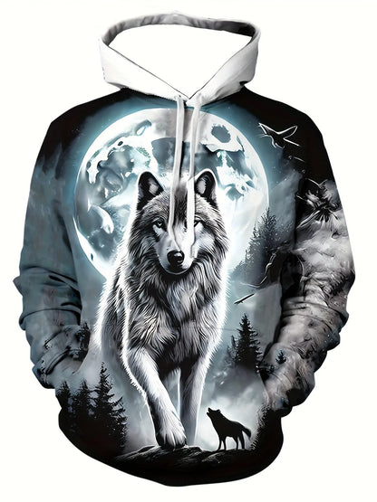 Wolf Print Hoodie