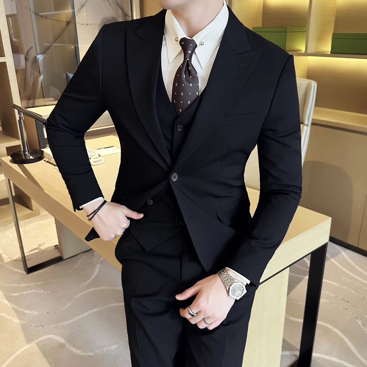 Three-Piece Work Wedding Tuxedo Suit