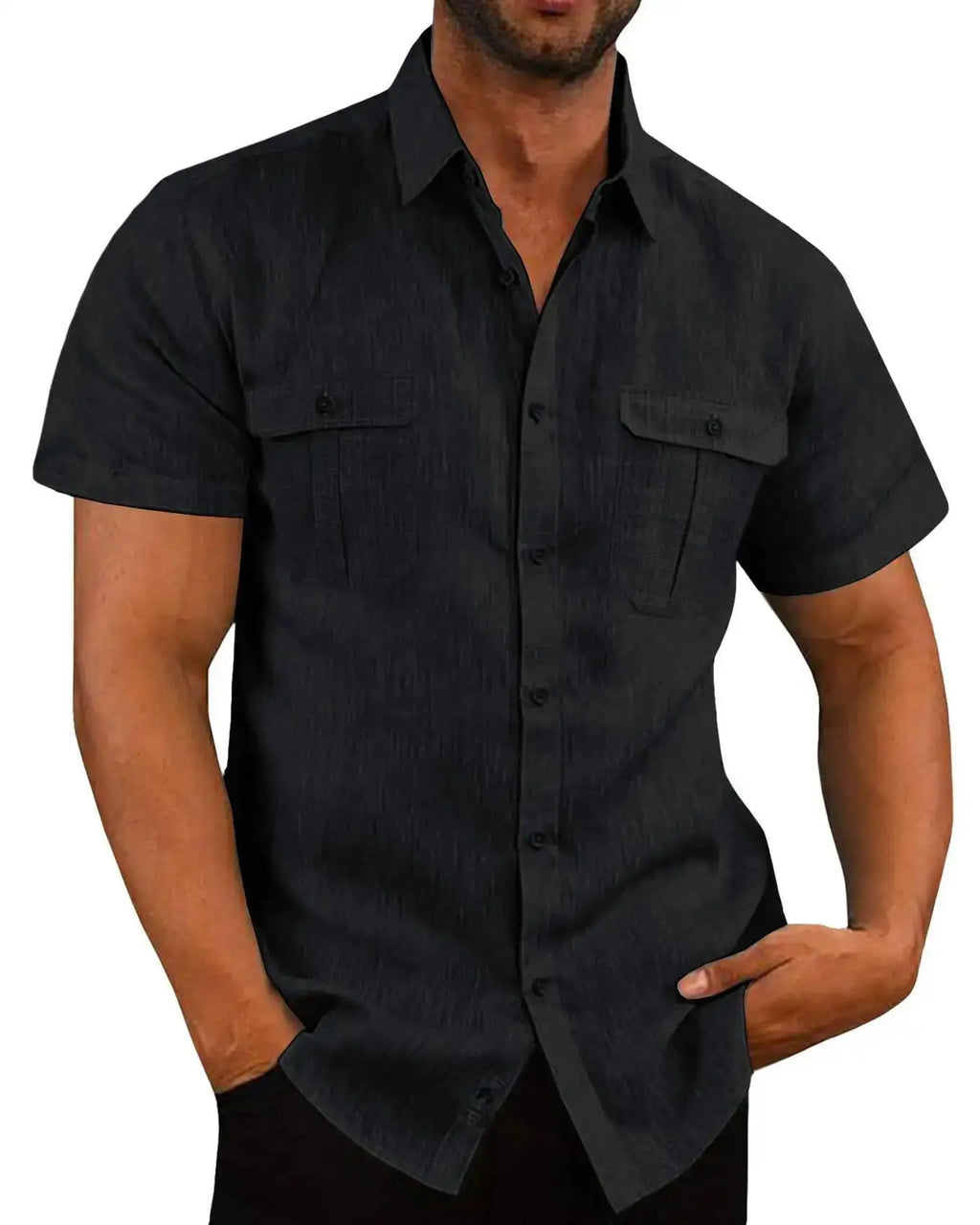 Solid Linen Casual Shirt