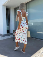 Floral Slit Midi Dress