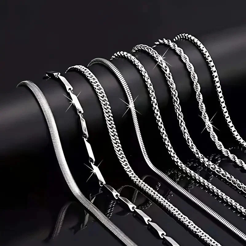 Eight-Piece Steel Necklace Set