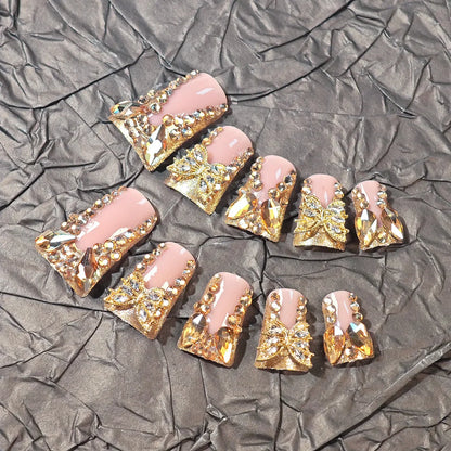 3D Diamond Butterfly Nails