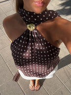 Polka Dot Tassel Tank Top