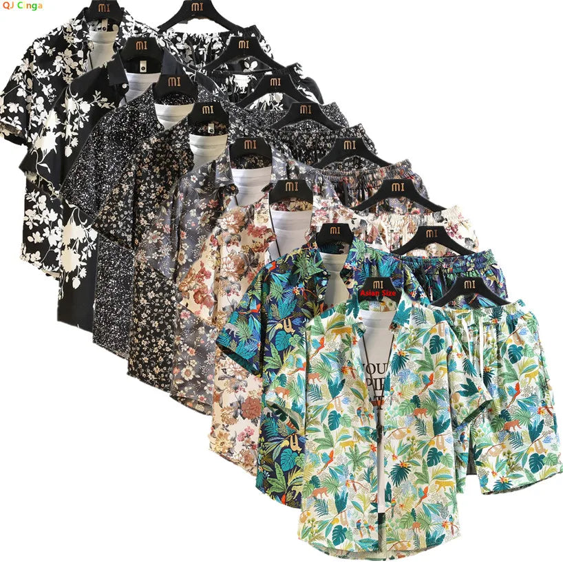 Cotton Floral Shirt Shorts Set