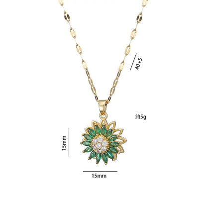 Double-Layer Sunflower Necklace Set