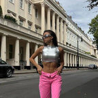 Broadcloth Solid Crop Tank Top