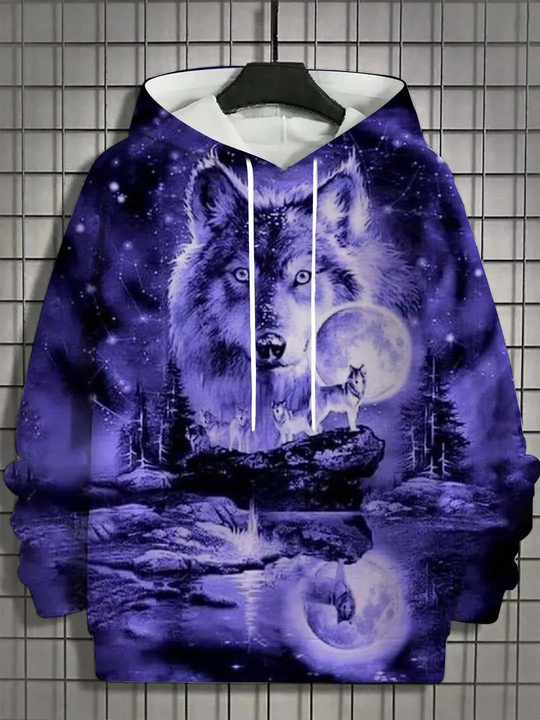 Wolf Print Hoodie