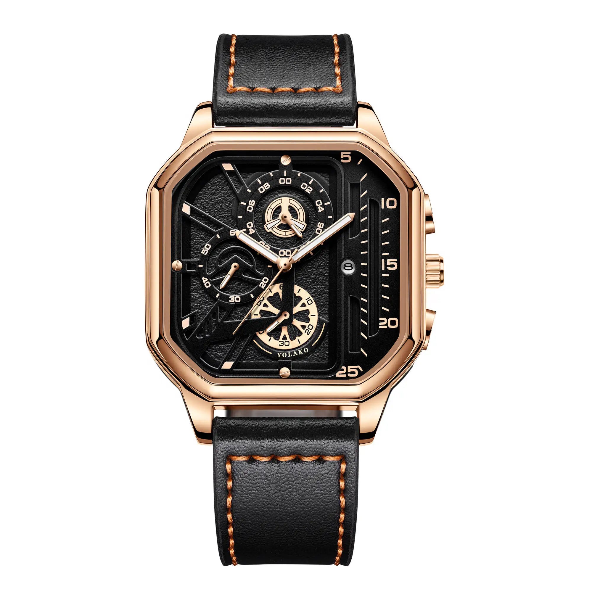 Yolako Square Leather Quartz Watch