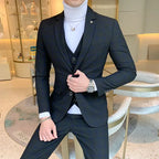 Boutique Plaid Three-Piece Business Suit