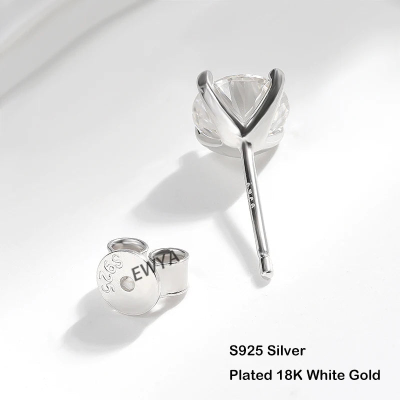 Moissanite Screw Back Stud Earrings
