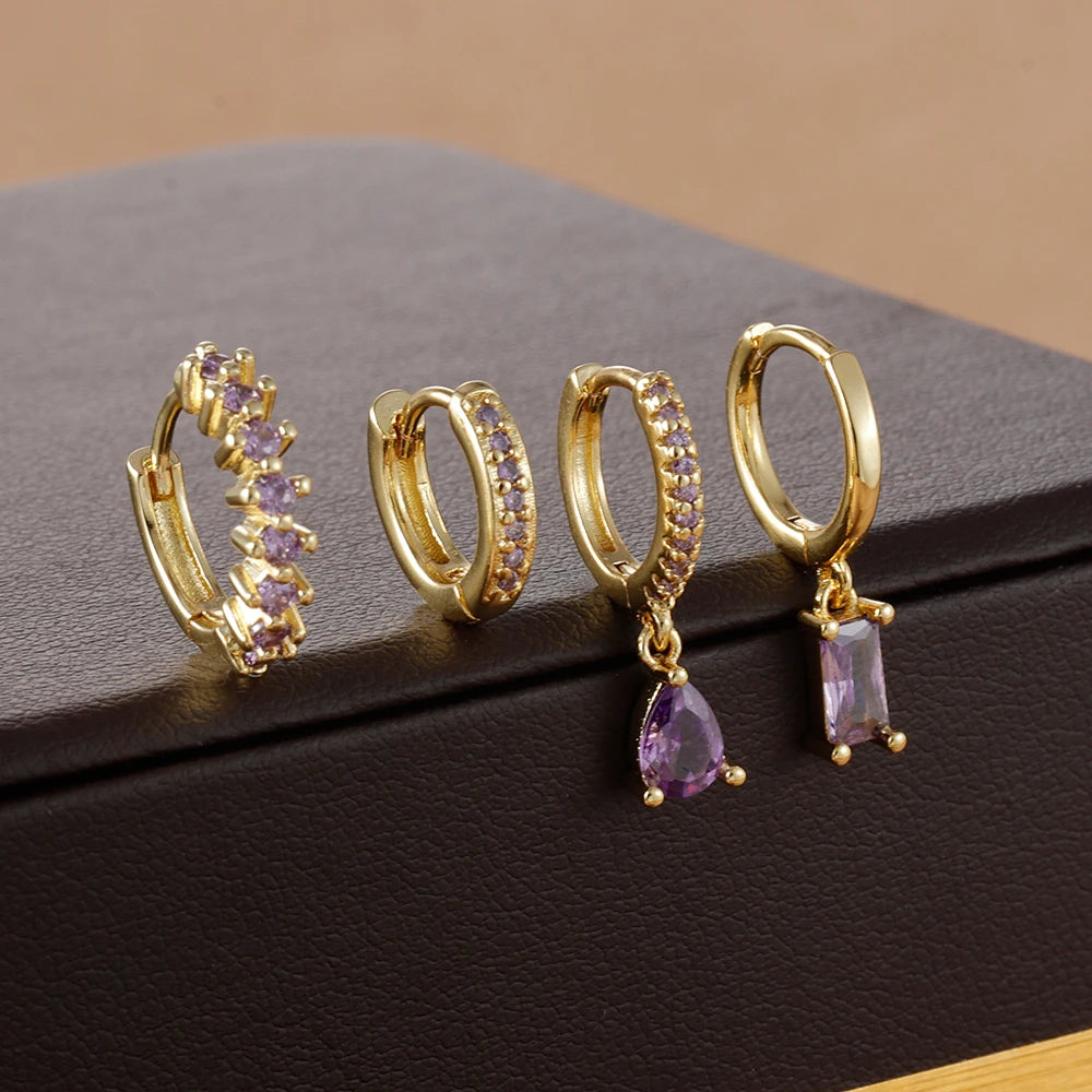 Zircon Water Drop Hoops