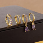 Zircon Water Drop Hoops