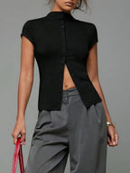 Knitted Turtleneck Cardigan