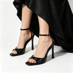 Ankle Strap High Heels Square