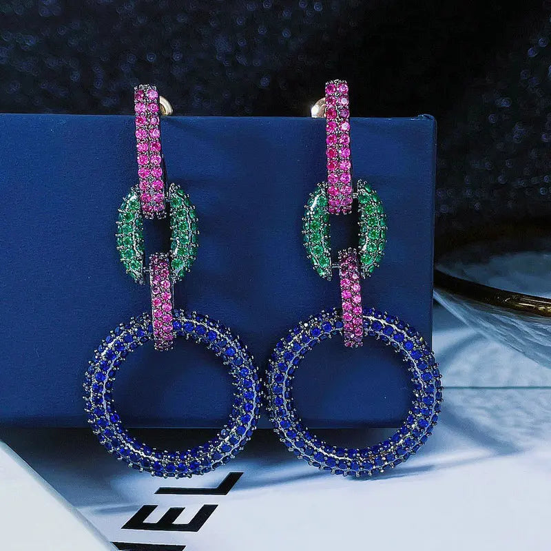 Crystal Leaf Drop Earrings