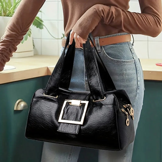 Elegant PU Boston Bag