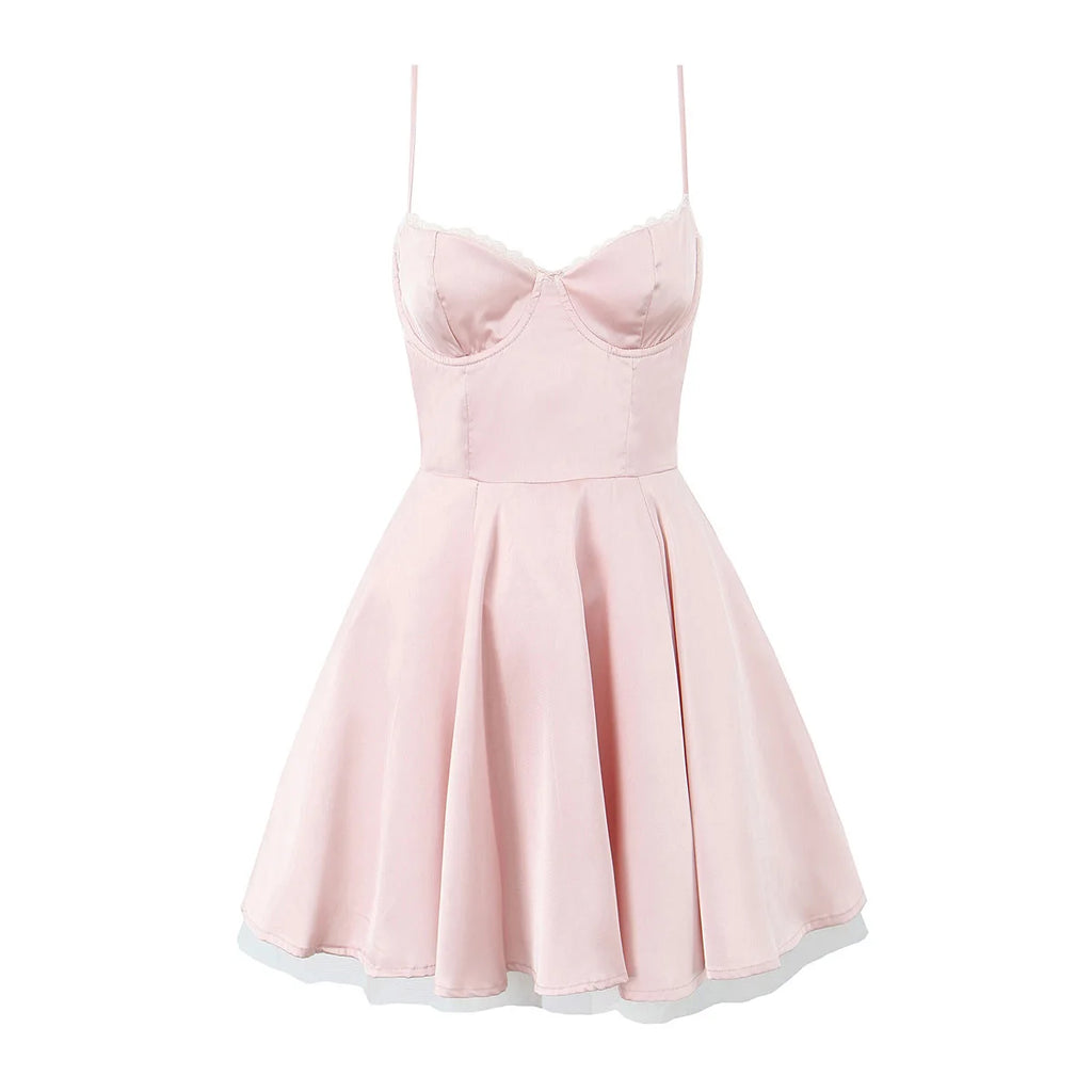 Satin Spaghetti Strap Mini Dress